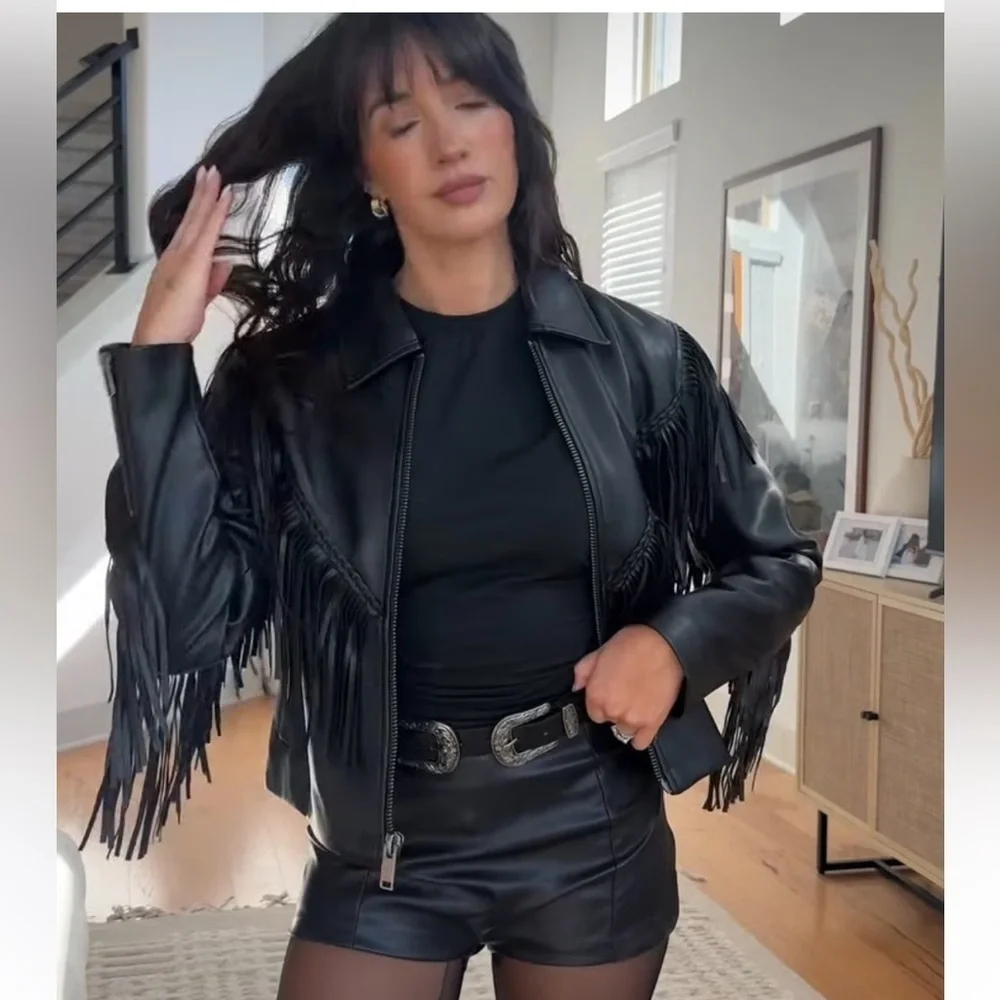 NEW ZARA VIRAL 100% LEATHER DOUBLE BUCKLE BELT
